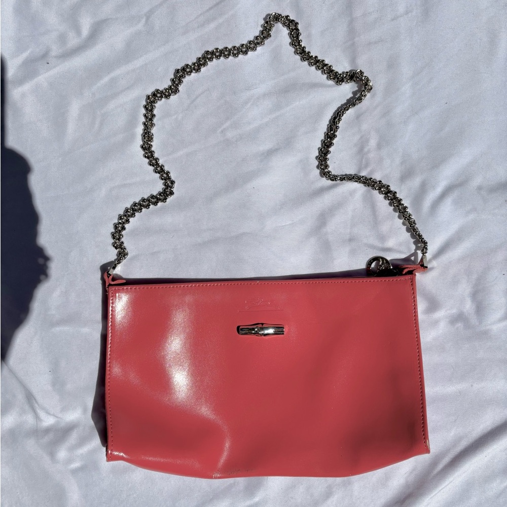 Longchamp Pink Shoulder Bag with Chain Strap